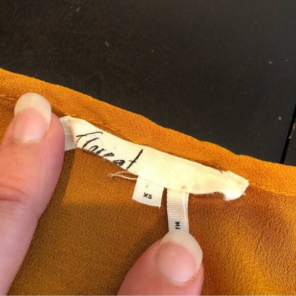 Anthropologie Floreat golden yellow embroidered striped kimono top size XS - Picture 15 of 16